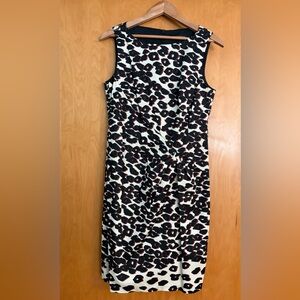 Nanette Lepore Black and White Animal Print Dress size 8